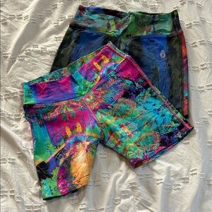 Two Pairs Dona Jo - Colorful Women's Athletic Shorts - size 1 Small.